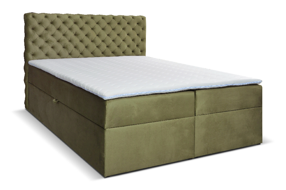 Manželská postel Boxspring 180 cm Orimis (zelená)