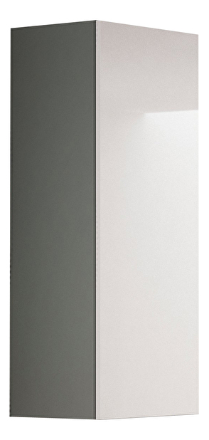 Skříňka na stěnu Livo S-120 (šedá + lesk bílý)