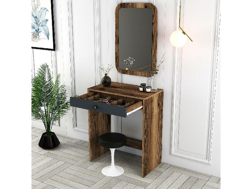 Toaletní stolek Logan (antracit + ořech)