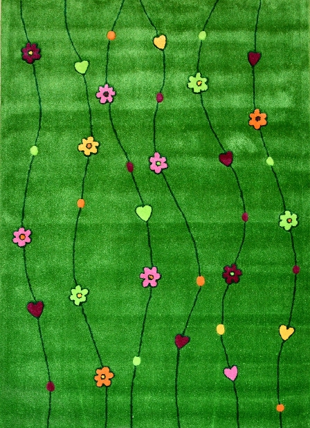 Ručně všívaný koberec (tuftovaný) Bakero Kids Flowers Green