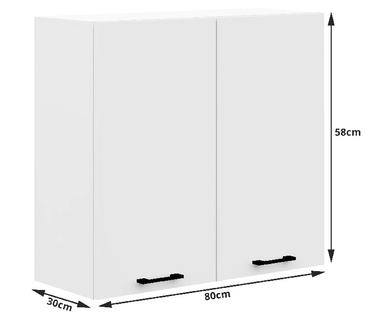 Horní kuchyňská skříňka Ozara W80 H580 (bílá)