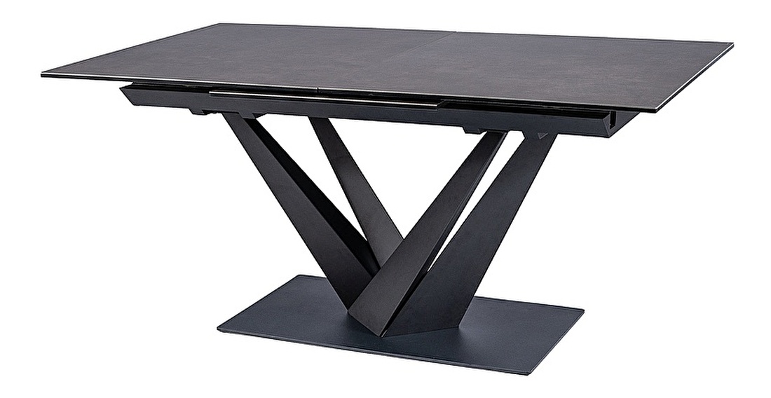 Rozkládací jídelní stůl 160-220 cm Suanne (černá + černá) (pro 8 a více osob)