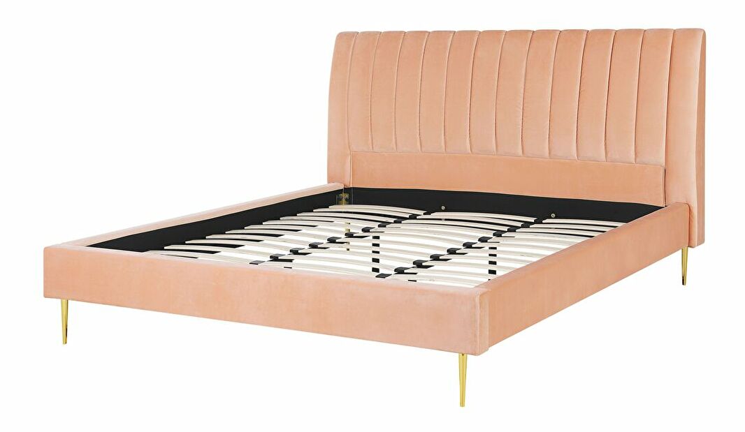 Manželská postel 180 cm MASALA (s roštem) (růžová)