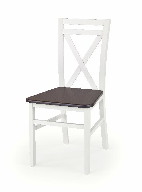 Jídelní židle Delmar 2 (bílá + tmavý ořech)