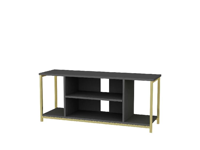 TV stolek/skříňka Hella (černá + zlatá)