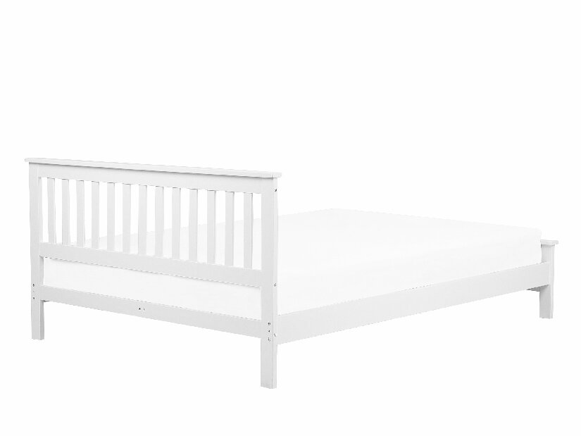 Manželská postel 180 cm MAYA (s roštem) (bílá)
