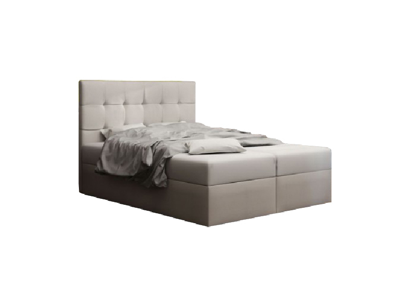 Manželská postel Boxspring 160 cm Duel 2 Comfort (béžová) (s matrací a úložným prostorem)