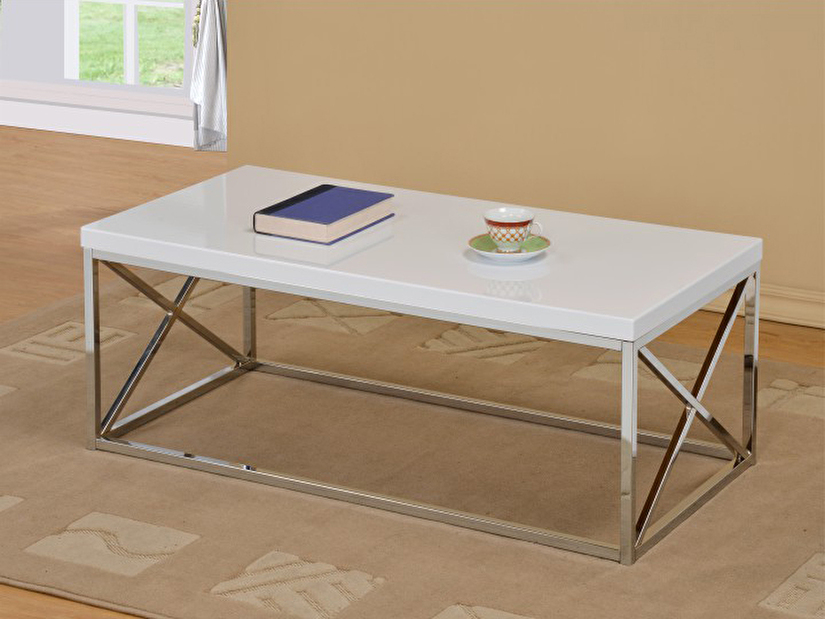Konferenční stolek Colman (extra vysoký lesk bílý)
