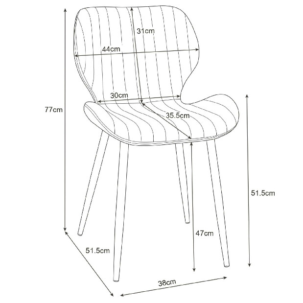 Jídelní židle Saira (černá) (2ks)