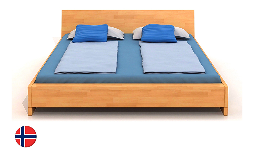 Manželská postel 160 cm Naturlig Lekanger (buk) (s roštem)