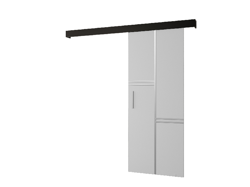 Posuvné dveře 90 cm Sharlene VIII (bílá matná + černá matná + stříbrná)