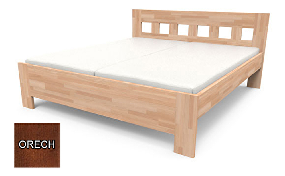 Manželská postel 160 cm Jana Senior (ořech) *výprodej