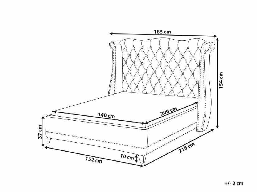 Manželská postel 140 cm Ayatta (béžová) (s roštem)