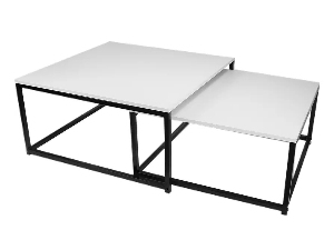 Set 2 ks konferenčních stolků Hustler Typ 1 (bílá matná + černá)