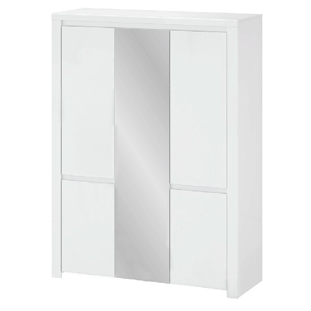 Šatní skříň Lafer 5D (bílá) (se zrcadlem)