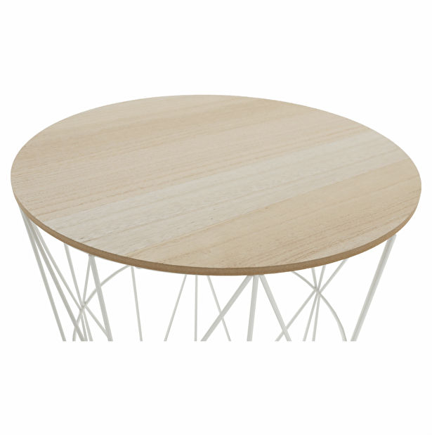 Příruční stolek Nanko typ 3 (přírodní + bílá)