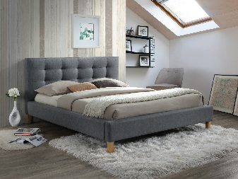 Manželská postel 180 cm Tugby (šedá) (s roštem)