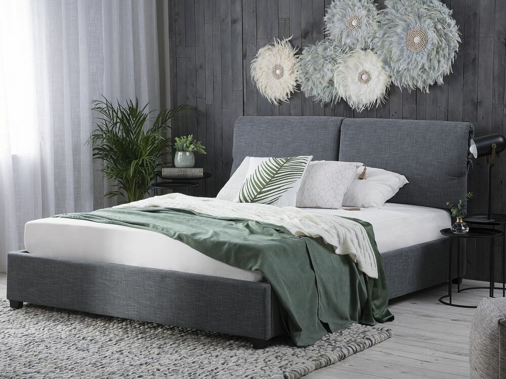 Manželská postel 180 cm BELLA (s roštem) (šedá)