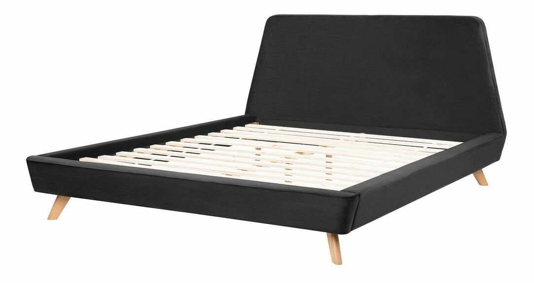 Manželská postel 180 cm VENITO (s roštem) (černá)