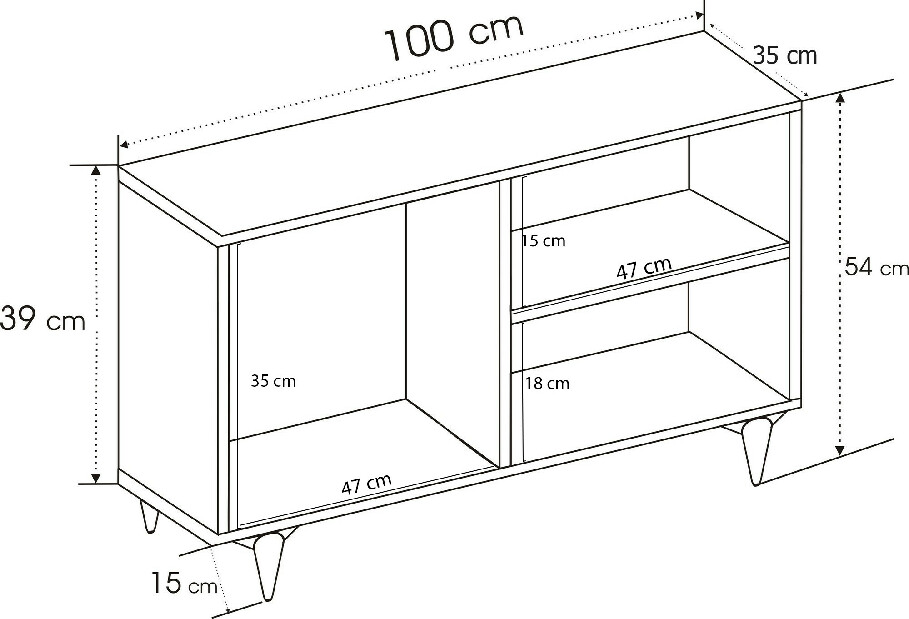 TV stolek/skříňka Zinedine (Bílá)
