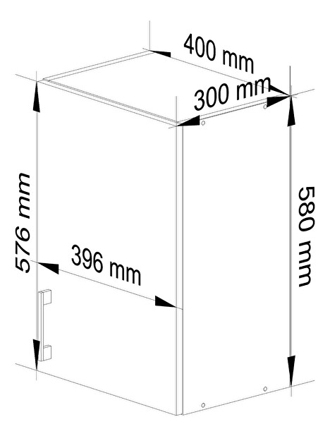 Horní kuchyňská skříňka Lula w40 (bílá + dub sonoma)
