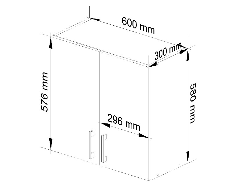 Horní kuchyňská skříňka Lula w60 (bílá + dub sonoma)