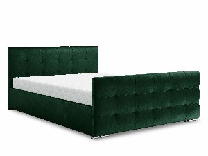 Manželská postel 140 cm Billie (tmavě zelená) (s roštem a úložným prostorem)
