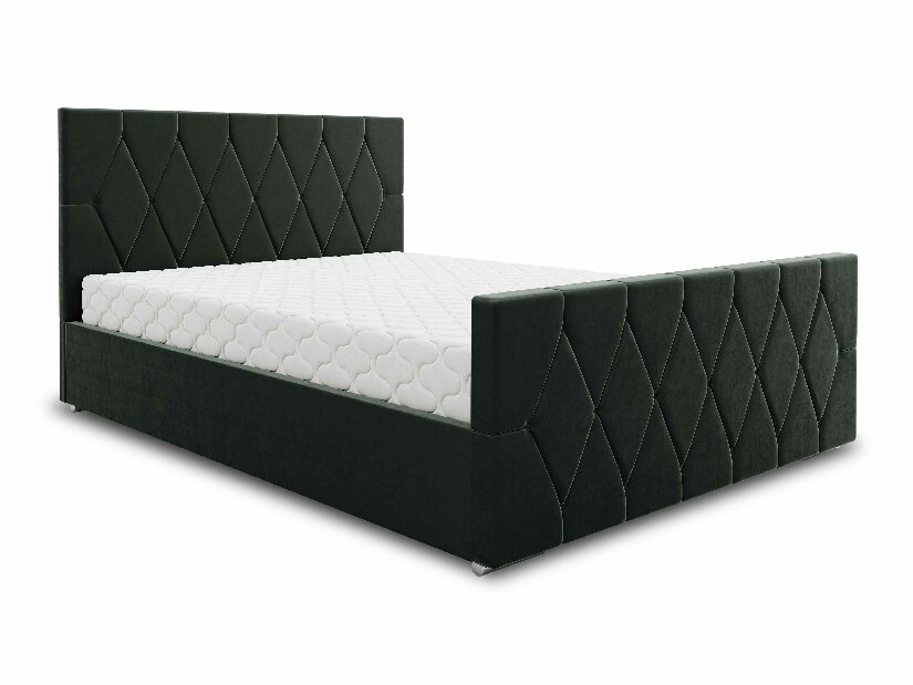 Manželská postel 160 cm Alex (tmavě šedá) (s roštem a úložným prostorem)