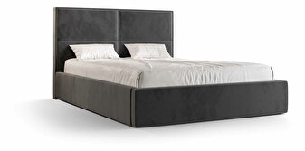Manželská postel 160 cm Alfonso (tmavě šedá) (s roštem a úložným prostorem)