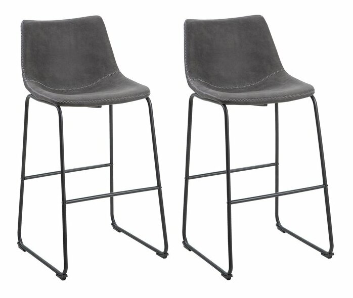 Set 2ks. barových židlí Franklin (šedá)