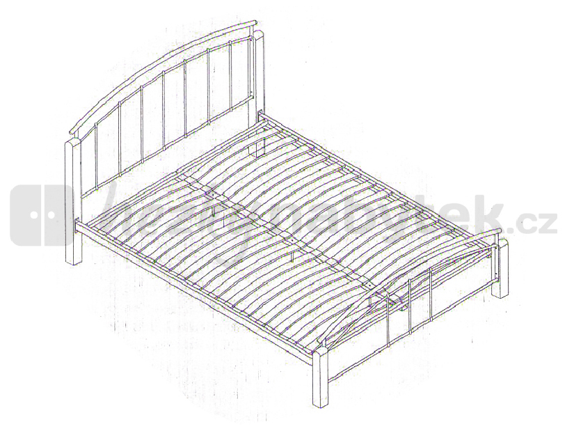 Manželská postel 160 cm Mirela (s roštem) (přírodní) *výprodej