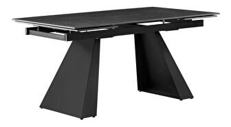 Rozkládací jídelní stůl 160 SALAD (grafit + černá) (pro 6-8 osob)