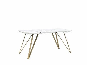 Jídelní stůl MOLIR (bílá + zlatá) (pro 6 osob)