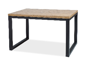 Jídelní stůl Myndi II (masiv) (dub + černá) (pro 4 osoby)