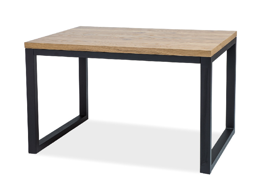 Jídelní stůl Myndi II (masiv) (dub + černá) (pro 6 osob)