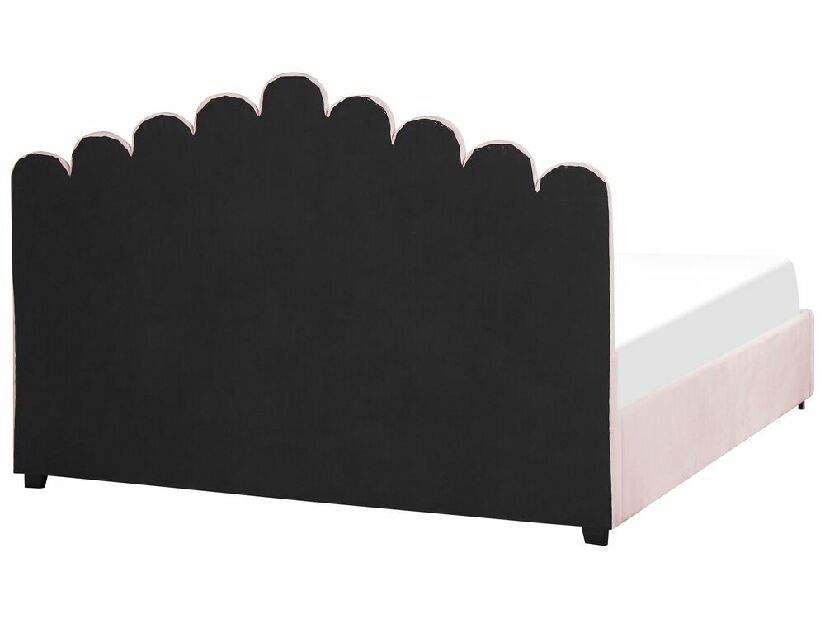 Manželská postel 180 cm Valhala (růžová) (s roštem a úložným prostorem)