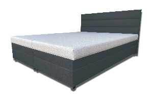 Manželská postel 160 cm Rebeka (s pěnovými matracemi) (antracit)