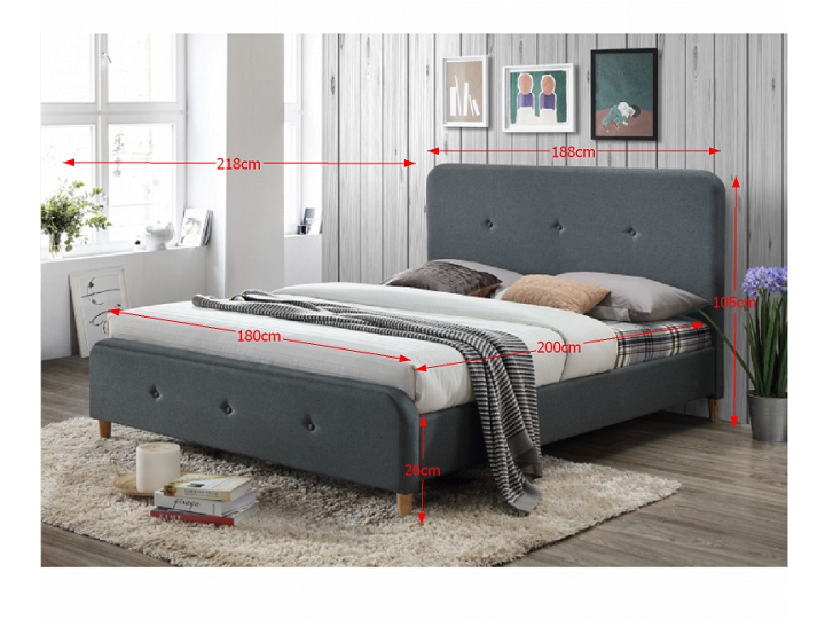 Manželská postel 180 cm Colon (s roštem) *bazar