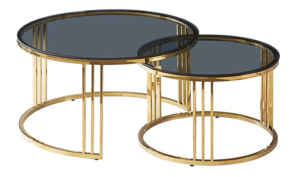 Konferenční stolek Veola (sklo + zlatá)