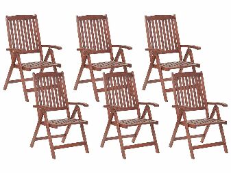 Set 6 ks. zahradních židlí TRATORIA (tmavě červená)