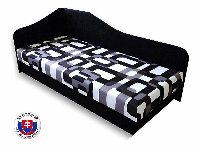 Jednolůžková postel (válenda) 80 cm Lux 87 (Černá 39 + Gusto 12) (L) *výprodej