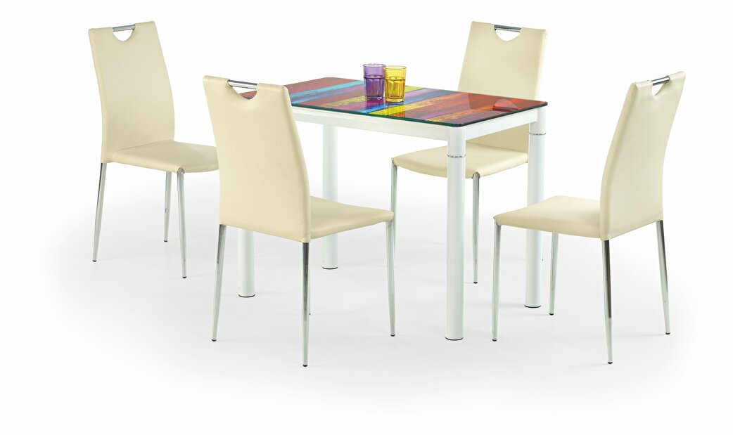 Jídelní stůl Argus (bílá + vícebarevné) (pro 4 osoby)