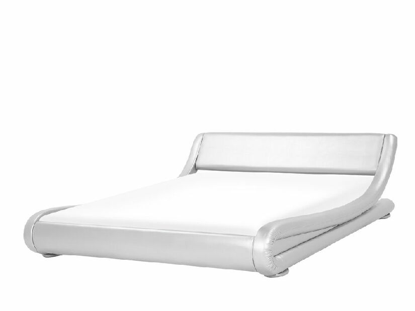Manželská postel 180 cm AVENUE (s roštem) (stříbrná lesklá)*bazár