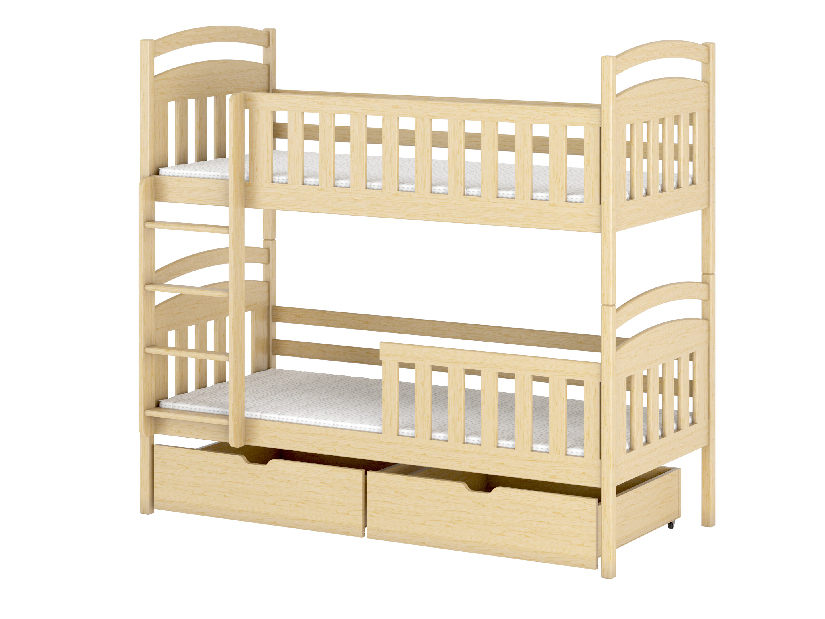 Dětská postel 80 cm Sarina (s roštem a úl. prostorem) (borovice)
