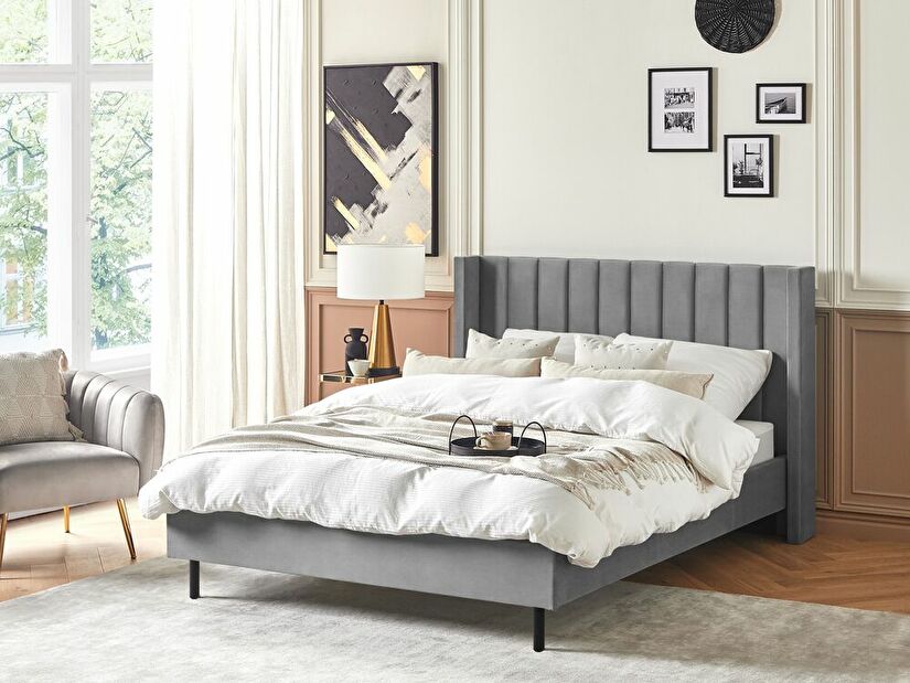 Manželská postel 140 cm Vue (šedá) (s roštem)
