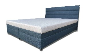 Manželská postel 180 cm Rebeka (s pružinovými matracemi) (tmavě modrá)