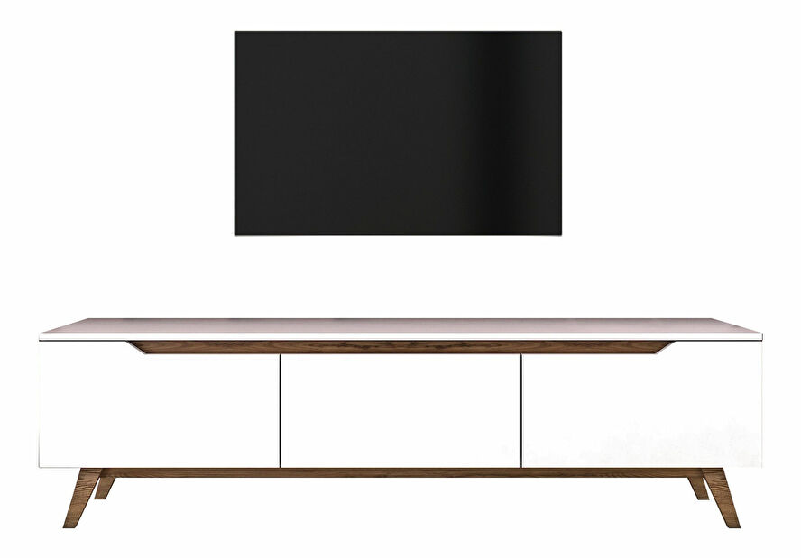 TV stolek/skříňka Damien (bílá + ořech)