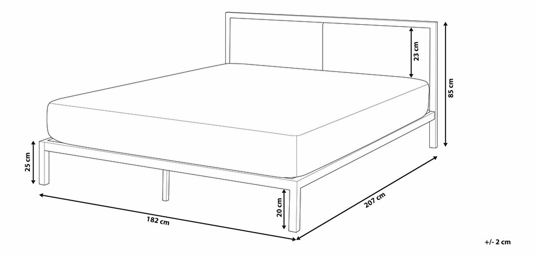 Manželská postel 180 cm CAMAR (s roštem) (bílá)