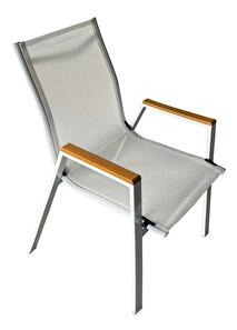Zahradní židle BANTO (bílá ocel + dub)