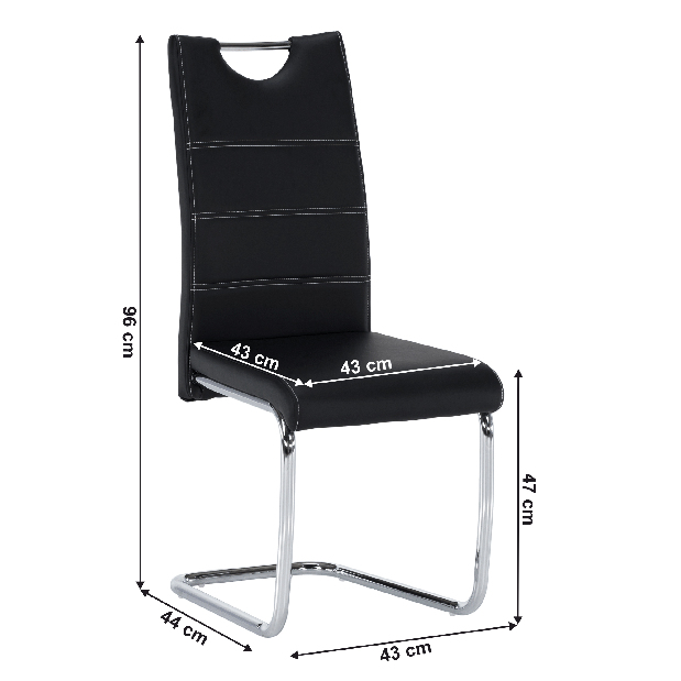 Jídelní židle Abalia New (černá + chrom)